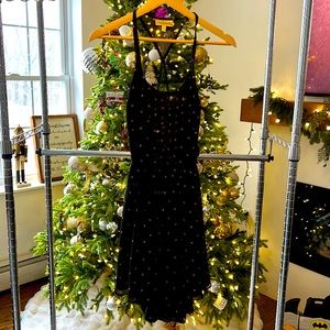 Vera Wang Princess black open back dress with pink hearts. Size Medium